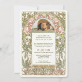 フォトお祝いのLife Peonies byミュシャ 招待状 (正面)