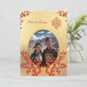 フォトさくらんぼブロッサム結婚チベット 招待状 (スタンド正面)