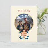 フォトさくらんぼブロッサム結婚チベット 招待状 (スタンド正面)