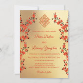 フォトさくらんぼブロッサム結婚チベット 招待状 (裏面)