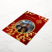 フォトさくらんぼブロッサム結婚チベット 箔招待状 (回転した状態)