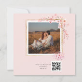フォトさくらんぼBlossom QRコー結婚ド 招待状 (裏面)
