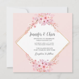 フォトさくらんぼBlossom QRコー結婚ド 招待状