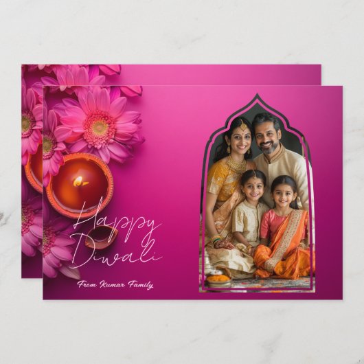 フォトと文字のカスタムRadiance & Rootsカード付き 招待状 (正面/裏面)