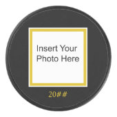 フォトのカスタマイズ黄色編集可能ホッケーパック アイスホッケーパック (正面)