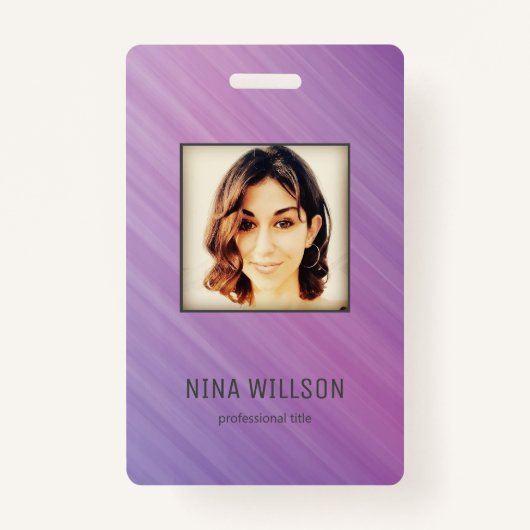 フォトのビジネスIDストライプ バッジ (正面)