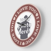 フォトの壁掛け時計をカスタム愛する ラージ壁時計 (傾斜)