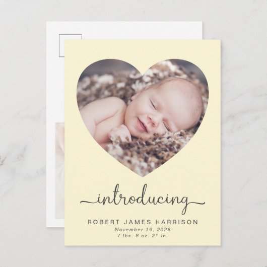 フォトの紹介イエローベビー誕生 案内ポストカード (正面/裏面)