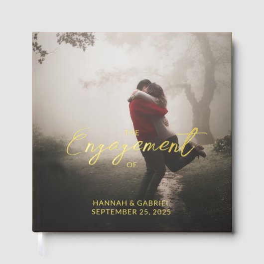 フォトの結婚婚約パーティフォイルのゲストブックの追加 ゲストブック (正面)