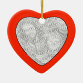 フォトの追加赤いハートオーナメント セラミックオーナメント (正面)