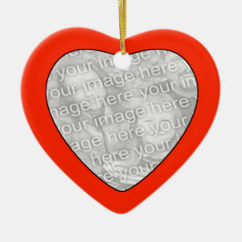 フォトの追加赤いハートオーナメント セラミックオーナメント