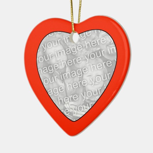 フォトの追加赤いハートオーナメント セラミックオーナメント (左)