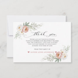 フォトほこりっぽいバラ白い花を愛の記憶に サンキューカード