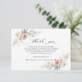 フォトほこりっぽいバラ白い花を愛の記憶に サンキューカード (スタンド正面)