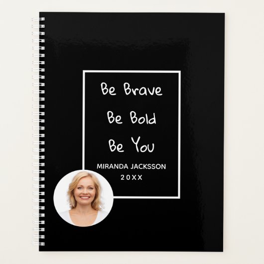 フォトやる気を起こさせる引用文ブラック2026 プランナー手帳 (正面)