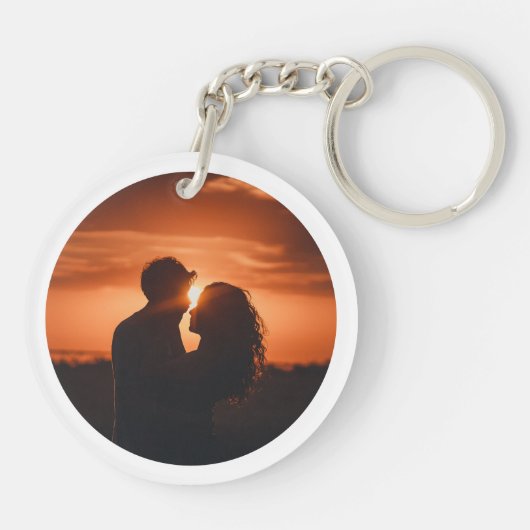 フォトアエレガントクリルKeychain日付の保存 キーホルダー (裏面)