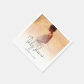 フォトアエレガントレイ男女兼用ベビーシャワー スタンダードカクテルナプキン (角)