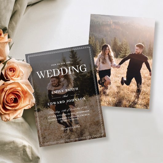 フォトアエレガントレイ結婚ズ 招待状