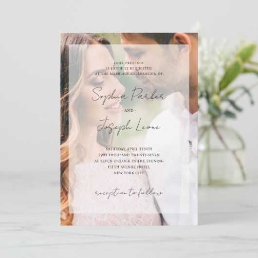 フォトアエレガントレイ | ウェディング 招待状 (スタンド正面)