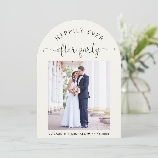 フォトアエレガントーチクリームウェディングレセプション 招待状 (スタンド正面)