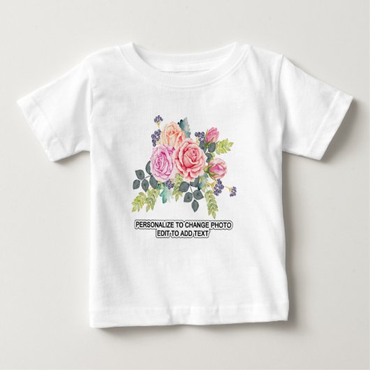 フォトアカスタムートワークのパーソナライズ文字スローガンの追加 ベビーTシャツ (正面)