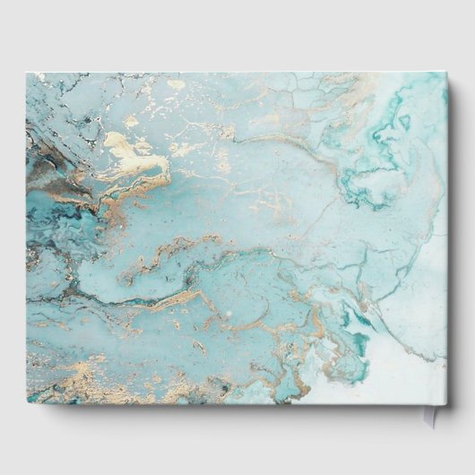 フォトアクアダスクブルー金ゴールド瑪瑙悔やみや弔慰メモリアル ゲストブック (裏面)