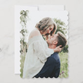 フォトアクアティール（緑がかった色）ゲードアゲ結婚ート 招待状 (裏面)