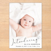 フォトアクリルの誕生のお知らせ アクリル招待状 (正面)