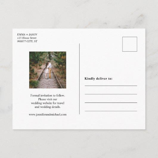 フォトアナウンスオーバーレイのファンシー保存 案内ポストカード (裏面)