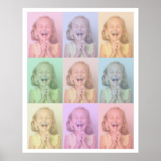 フォトアポップ・アートのート |おもしろいキッズファミリーポートレート カラフル ポスター (正面)