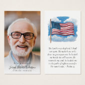 フォトアメリカン旗記念祈りの言葉カード (正面&裏面)