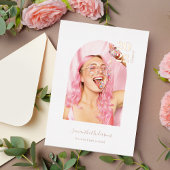 フォトアモダンミニマルチ大学院バラゴールドフォイル 箔招待状