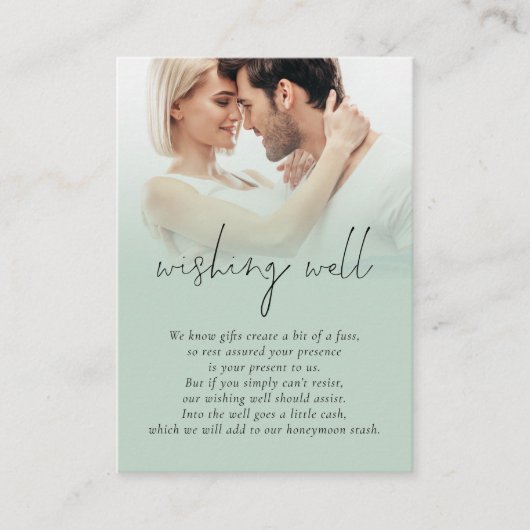 フォトアモダンレイの結婚Sage Wishing Well エンクロージャーカード (正面)