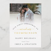 フォトアモダンレイ第1クリスマ結婚したス 箔シーズンカード (正面)