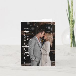 フォトアモダンレイ結婚のカスタムメッセージ サンキューカード