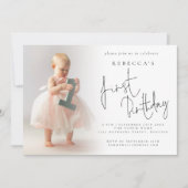 フォトアモダンレイ1st誕生日 招待状 (正面)