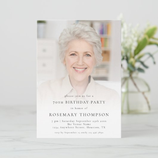 フォトアモダンレイ70th誕生日パーティー 招待状 (スタンド正面)