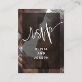 フォトアモダンレイ | QRコード付きウェディングRSVP エンクロージャーカード (裏面)