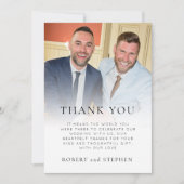 フォトアモダンレイQRゲイ結婚の感謝 カード (正面)