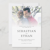 フォトアモダンレイQRゲイ結婚式の日付を保存 セーブザデート (正面)