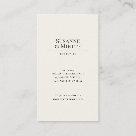 フォトアモダンーストーエレガントンフォトスタジオ 名刺 (裏面)