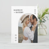 フォトアモダンーチシンプルーミニマル結婚リスト 招待状 (スタンド正面)