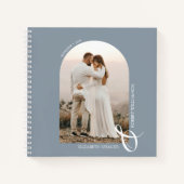 フォトアモダンーチダスティブルーズ結婚ゲストブック ノートブック (正面)