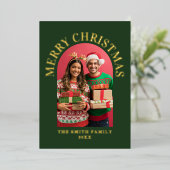フォトアモダンーチメリークリスマス 箔シーズンカード (立ち正面)