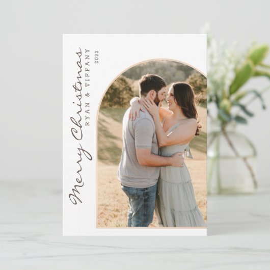 フォトアモダンーチ付きメリークリスマス 招待状 (スタンド正面)