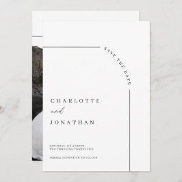 フォトアモダンーチ白黒結婚の セーブザデート