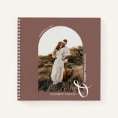 フォトアモダンーチ結婚のバラTaupe Guest Book ノートブック (正面)