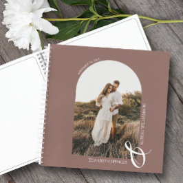 フォトアモダンーチ結婚のバラTaupe Guest Book ノートブック