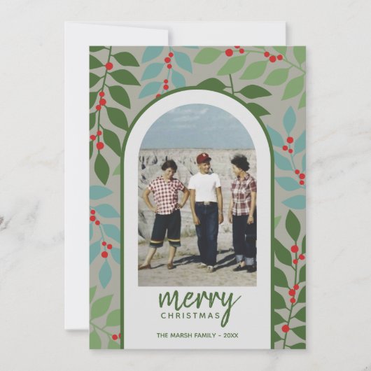 フォトアモダンーチ – ユーカリ枝クリスマス シーズンカード (正面)
