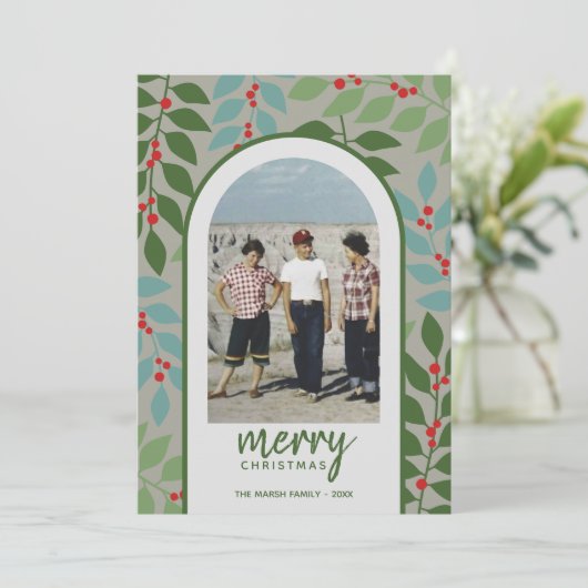 フォトアモダンーチ – ユーカリ枝クリスマス シーズンカード (スタンド正面)